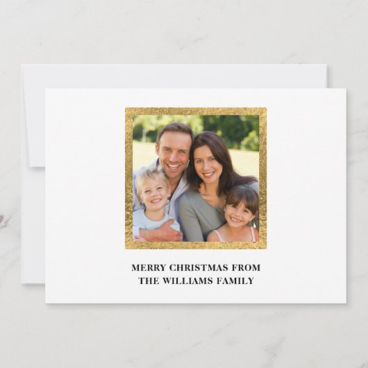 ゴールドフォイルエンジェルシルエットクリスマスフラットカード (裏面)