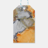 ゴールドフォイルオレンジグレーカスタム抽象芸術シック ギフトタグ (正面)