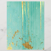 ゴールドフォイルオン動揺してターコイズスクラップブック紙 (裏面)