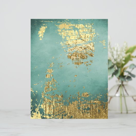 ゴールドフォイルオン動揺してターコイズスクラップブック紙 (スタンド正面)
