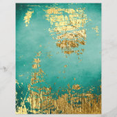 ゴールドフォイルオン動揺してターコイズスクラップブック紙 (正面)