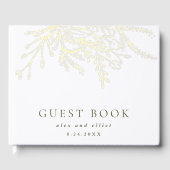 ゴールドフォイルオーバーフロー結婚ブーケのゲストブック ゲストブック (正面)
