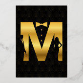 ゴールドフォイルカジノラスベガストランプのポーカーロゴ結婚ズ 箔招待状 (裏面)