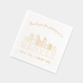 ゴールドフォイルカスタムイベントデンバー企業のナプキンス 箔ナプキン (左)