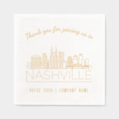 ゴールドフォイルカスタムイベントナッシュビル企業のナプキンス 箔ナプキン (正面)