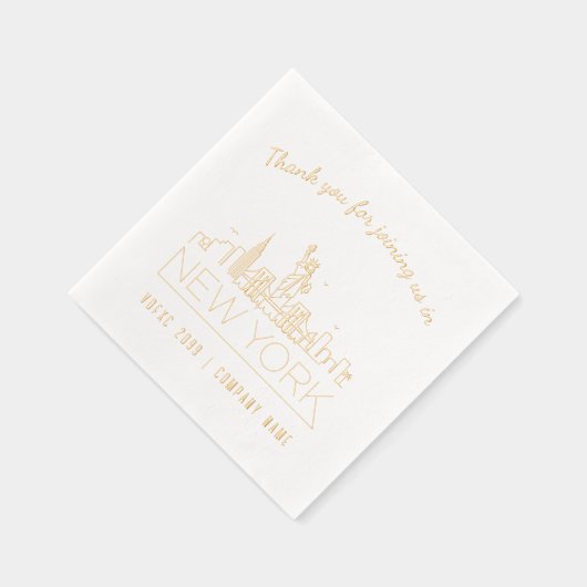 ゴールドフォイルカスタムニューヨーク企業のイベントナプキンス 箔ナプキン (右)