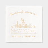 ゴールドフォイルカスタムニューヨーク企業のイベントナプキンス 箔ナプキン (正面)