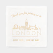 ゴールドフォイルカスタムロンドントレードショー&イベントナプキンス 箔ナプキン (正面)