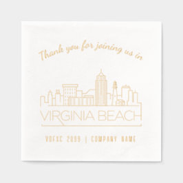 ゴールドフォイルカスタムヴァージニアビーチイベントナプキンス 箔ナプキン