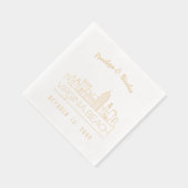 ゴールドフォイルカスタムヴァージニアビーチ結婚式ナプキンス 箔ナプキン (右)