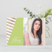 ゴールドフォイルカラーブロックの卒業招待状 招待状 (スタンド正面)