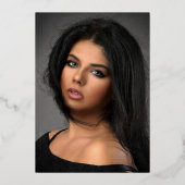 ゴールドフォイルガーリーピンクフォト誕生日キンセアニェラ 箔招待状 (裏面)