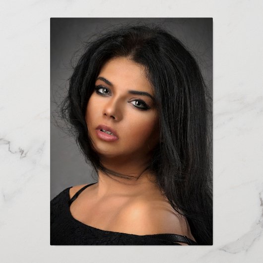 ゴールドフォイルガーリーピンクフォト誕生日キンセアニェラ 箔招待状 (裏面)