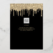 ゴールドフォイルガーリーピンク15誕生日キンセアニェラ 箔招待状 (裏面)