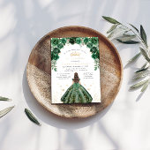 ゴールドフォイルキンセアニラエメラルドグリーンフローラ 箔招待状