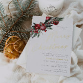 ゴールドフォイルクラシッククリスマスパーティー 箔招待状