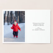 ゴールドフォイルクラシックハッピーホリデイズグリーティングカード 箔カード (内部)