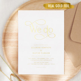 ゴールドフォイルクラシック結婚式招待状台本 箔招待状