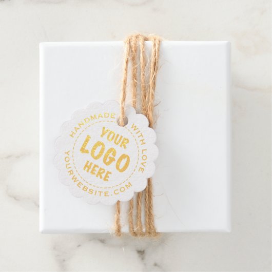 ゴールドフォイルクラフト価格ラベルラベルスキャロプ フェイバータグ (箱)