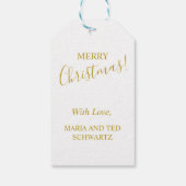 ゴールドフォイルクリスマスとファミリーワードタイポグラフィ ギフトタグ (裏面)