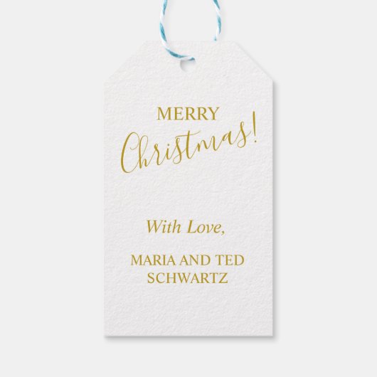 ゴールドフォイルクリスマスとファミリーワードタイポグラフィ ギフトタグ (裏面)