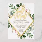 ゴールドフォイルクリスマスパーティの招待状 箔招待状 (正面)