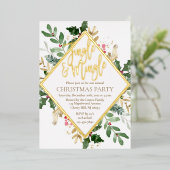 ゴールドフォイルクリスマスパーティの招待状 箔招待状 (立ち正面)
