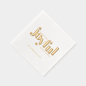 ゴールドフォイルクリスマスホリデージョイフルタイポグラフィ 箔ナプキン (右)