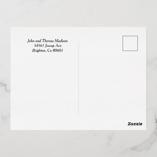 ゴールドフォイルクリスマス出生ポストカード 箔シーズンポストカード (裏面)