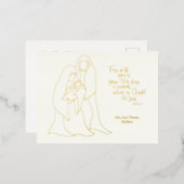 ゴールドフォイルクリスマス出生ポストカード 箔シーズンポストカード (正面/裏面)