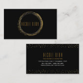 ゴールドフォイルグラマーサークルブラックビジネスカード 名刺 (正面/裏面)
