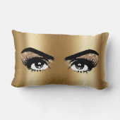 ゴールドフォイルグリッターアイズまつげ ランバークッション (裏面)