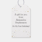 ゴールドフォイルグリッター紙吹雪卒業パーティカスタムー ギフトタグ (裏面)