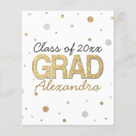 ゴールドフォイルグリッター紙吹雪卒業パーティカスタムー チラシ