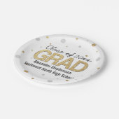 ゴールドフォイルグリッター紙吹雪卒業パーティカスタムー ペーパープレート (アングル)