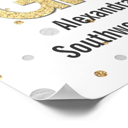 ゴールドフォイルグリッター紙吹雪卒業パーティカスタムー ポスター (角)