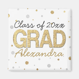 ゴールドフォイルグリッター紙吹雪卒業パーティカスタムー マグネット