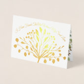 ゴールドフォイルグリーナリージオメトリック結婚式招待状 箔カード (正面)