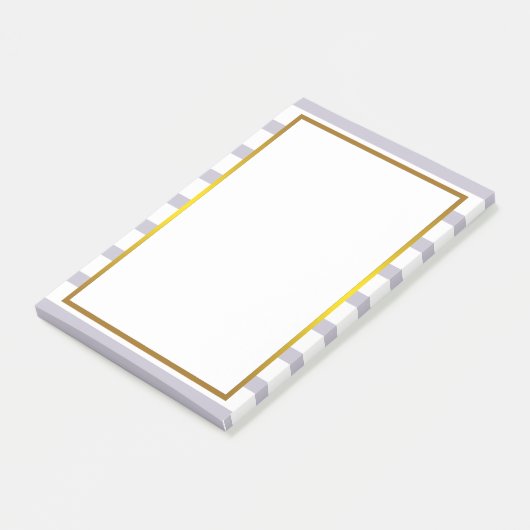 ゴールドフォイルグレイストライプホワイトクリーン ポストイット (アングル)