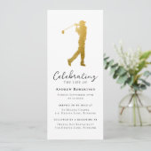 ゴールドフォイルゴルファー葬儀デジタルエビテ 招待状 (スタンド正面)