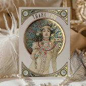 ゴールドフォイルサンキューカードアールヌーボーミュシャ 箔招待状