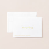 ゴールドフォイルサンキューカード。シンプルありがとう。 箔カード (裏面封筒付き)