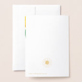 ゴールドフォイルサンフラワーオンダーフル誕生日 箔カード (裏面封筒付き)