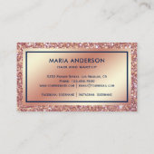 ゴールドフォイルサークルバラ金ゴールドシークイングリッターメイクアップ 名刺 (裏面)