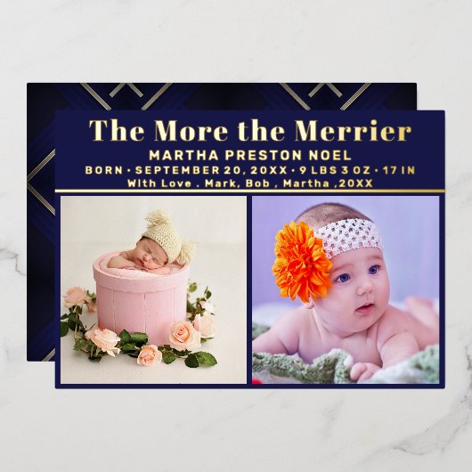 ゴールドフォイルザモアザメリー誕生フォイルホリデイ 箔シーズンカード (正面/裏面)