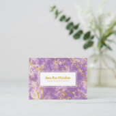 *~*ゴールドフォイルシックパープルマーブルグラムラ人気があるックス 名刺 (スタンド正面)