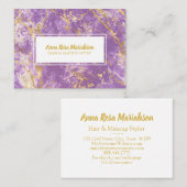 *~*ゴールドフォイルシックパープルマーブルグラムラ人気があるックス 名刺 (正面/裏面)