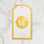 ゴールドフォイルシンプルミニマリストサークルモノグラム ギフトタグ (正面)