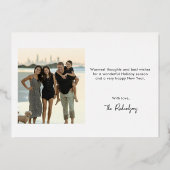 ゴールドフォイルジョイミニマルシンプルリストモダンクリスマス 箔シーズンカード (裏面)