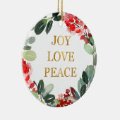 ゴールドフォイルジョイラブピースホリデーセラミックオーナメント セラミックオーナメント (右)